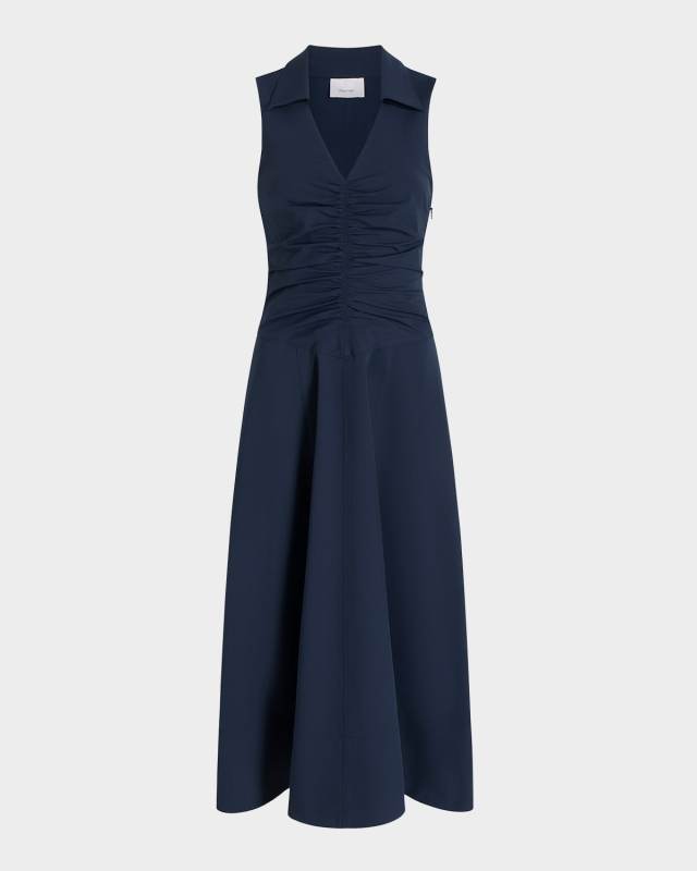 Kilda Ruched V-Neck Midi Dress